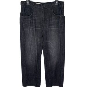 ANTHROPOLOGIE PILCRO High-Rise Wide Leg
Black Wash Jeans 30T